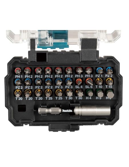 ➤ Atsuktuvo antgalių komplektas Makita E-13552 (30 antgalių, magnetinis laikiklis)