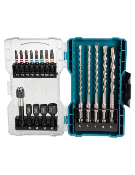 ➤ Grąžtų ir atsuktuvo antgalių rinkinys Makita E-07026