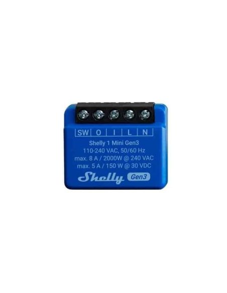 ➤ Wi-Fi valdoma relė Shelly Mini 1 Gen3 (8A , 110-240 VAC, 5A 30 VDC)