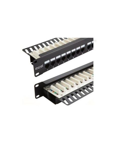 ➤ Komutacinė panelė 19" 1U 24 portų Excel 100-302 (Cat.6e)