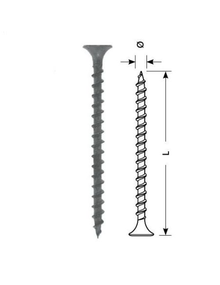 ➤ Sraigtas STARFIX gipsas-medis 3.5x25/T (dėžė, juodas, 1000 vnt) 