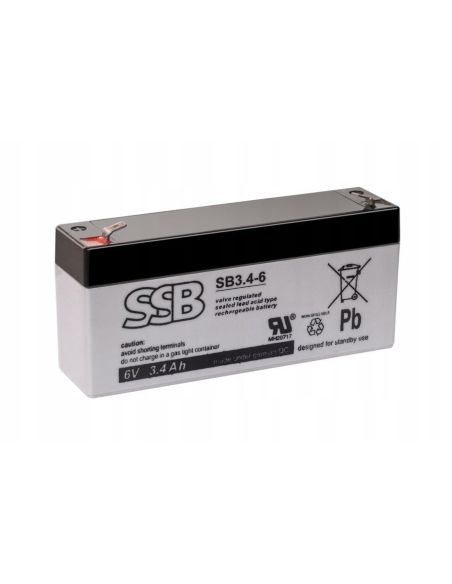 ➤ Akumuliatorius (AGM) SSB SB (3.4Ah, 6V, F1, VRLA)