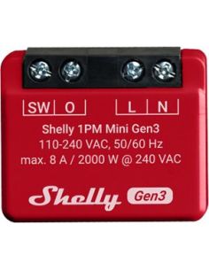 ➤ Wi-Fi, Bluetooth valdoma relė Shelly Mini 1PM Gen 3 (8A , 110-240 VAC)