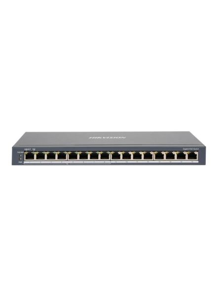 ➤ Hikvision 16 prievadų komutatorius DS-3E0516P-O