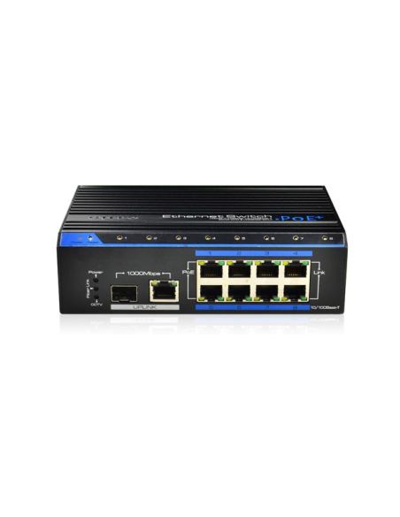 ➤ 8 prievadų, 8 PoE pramoninis komutatorius UTEPO UTP7208E-POE-A1