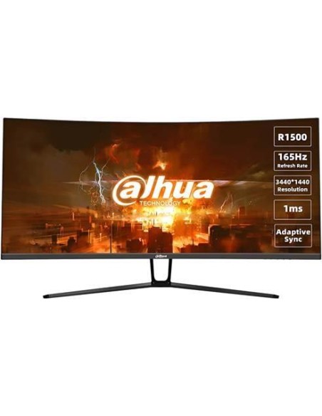 LCD Monitor|DAHUA|DHI-LM34-E330C|34"|Gaming/Curved/21 : 9|Panel VA|3440x1440|21:9|165Hz|1 ms|Tilt|Colour Black|LM34-E330C
