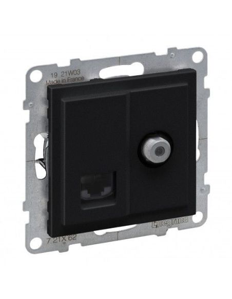 ➤ Juodas RJ45+ TV lizdas SUNO Legrand 721462 