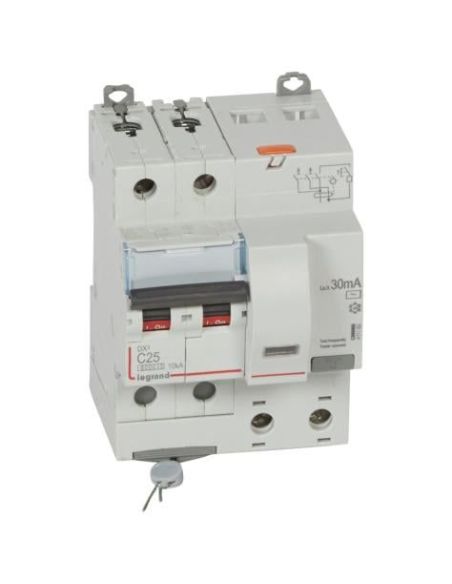 ➤ Srovės nuotekio relė su automatiniu jungikliu Legrand 411160 (C, 25A, 2P, 30mA, 230V) 