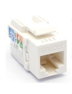 ➤ Lizdas EXCEL 100-011 RJ45 (Baltas, Cat6, UTP, keystone)