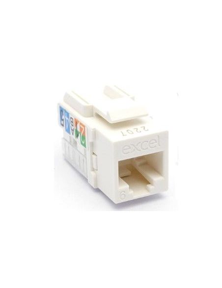 ➤ Lizdas EXCEL 100-011 RJ45 (Baltas, Cat6, UTP, keystone)