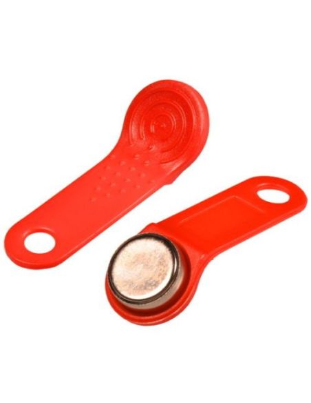 ➤ Raudonas dallas raktas iButton DS1990A-F5 su laikikliu