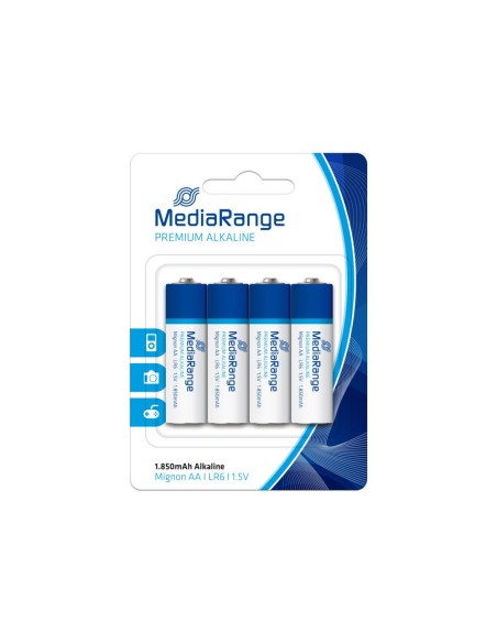 BATTERY ALKALINE AA 1.5V/4PCS MRBAT104 MEDIARANGE