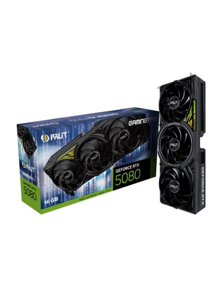 Graphics Card|PALIT|NVIDIA GeForce RTX 5080|16 GB|GDDR7|256 bit|PCIE 5.0 16x|Triple slot Fansink|1xHDMI|3xDisplayPort|NE75080019