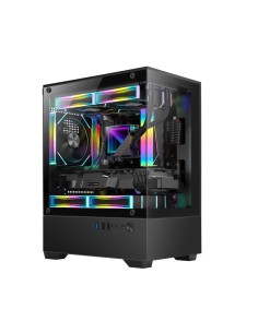 Case|GOLDEN TIGER|Raider SL-2|MiniTower|Case product features Transparent panel|Not included|Colour Black|RAIDERSL-2