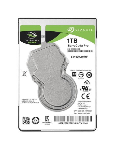 HDD|SEAGATE|Barracuda Pro|1TB|SATA 3.0|128 MB|7200 rpm|Discs/Heads 1/2|2,5"|Thickness 7mm|ST1000LM049