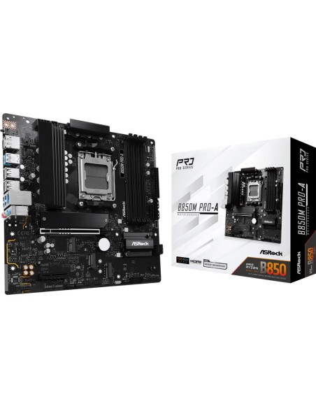 Mainboard|ASROCK|AMD B850|SAM5|Micro-ATX|Memory DDR5|Memory slots 4|1xPCI-Express 4.0 4x |1xPCI-Express 5.0 16x|1xM.2|1xHDMI|1xD