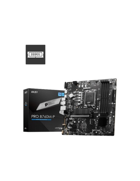 Mainboard|MSI|Intel B760 Express|LGA1700|Micro-ATX|Memory DDR5|Memory slots 4|2xPCI-Express 1x|1xPCI-Express 16x|2xM.2|1x15pin D