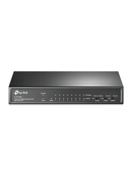 Switch|TP-LINK|Desktop/pedestal|9x10Base-T / 100Base-TX|PoE+ ports 8|TL-SF1009P