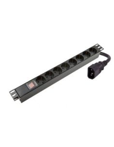 ➤ Maitinimo panelė 19'' spintai (8x220V Schuko, su jungikliu, IEC320 C14, plast. korpusas, 2 m kabelis)
