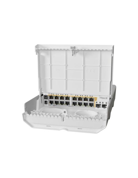➤ 18 prievadų komutatorius Mikrotik Cloud Smart Switch CRS318-16P-2S+OUT 