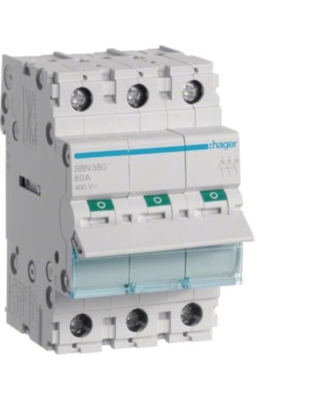 ➤ Kirtiklis Hager SBN380 (3P, 80A, 400V, 3 mod.) 