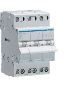 ➤ Modulinis jungiklis Hager SFT340 (3P, 40A, AC, 3 padėčių, 230V)