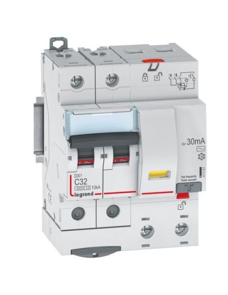 ➤ Srovės nuotekio relė su automatiniu jungikliu Legrand 411161 (C, 32A, 4P, 30mA, 230V)