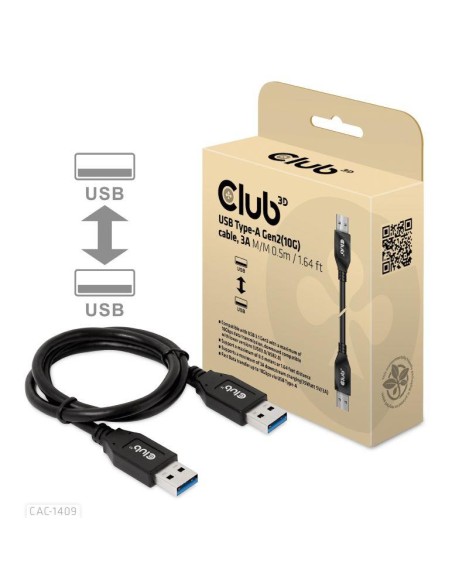 CABLE USB3.1 3A 0.5M/M/M CAC-1409 CLUB3D