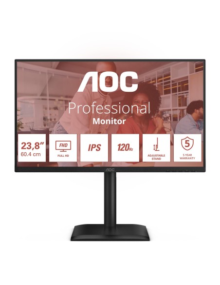 LCD Monitor|AOC| 60.5 cm (23.8")|1920 x 1080 pixels|Full HD|Native aspect ratio 16:9|LED|Flat|24E4U