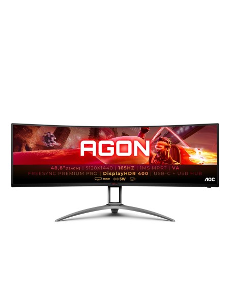 LCD Monitor|AOC|AG493UCX2|48.8"|Gaming/Curved|Panel VA|5120x1440|32:9|165Hz|Matte|4 ms|Speakers|Swivel|Height adjustable|Tilt|Co LCD Monitor|AOC|AG493UCX2|48.8"|Gaming/Curved|Panel VA|5120x1440|32:9|165Hz|Matte|4 ms|Speakers|Swivel|Height adjustable|Tilt|Co
