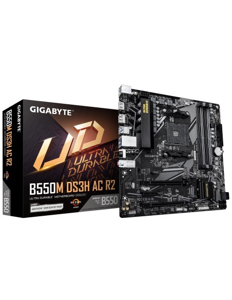 Mainboard|GIGABYTE|AMD B550|SAM4|Micro-ATX|Memory DDR4|Memory slots 4|B550MDS3HACR2