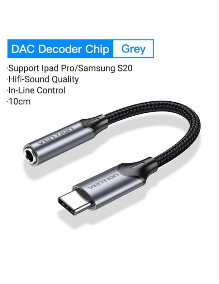 ADAPTER USB-C TO AUDIO 3.5MM/0.1M BGMHA VENTION ADAPTER USB-C TO AUDIO 3.5MM/0.1M BGMHA VENTION