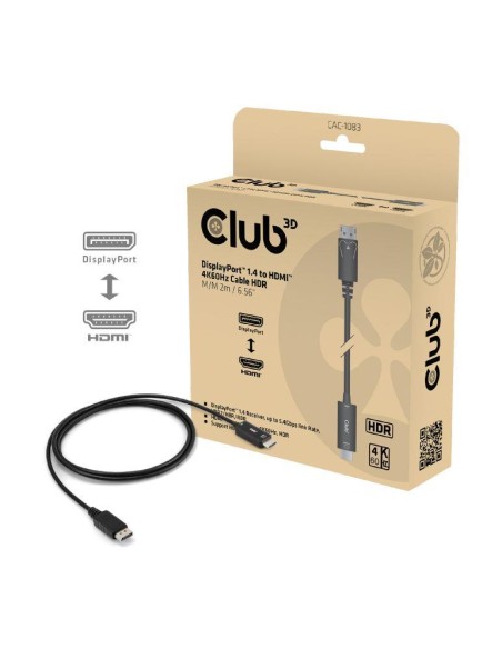 CABLE DP TO HDMI 2M/CAC-1083 CLUB3D CABLE DP TO HDMI 2M/CAC-1083 CLUB3D