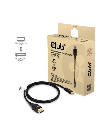 CABLE MINI DP TO DP 1M/M/M CAC-1116 CLUB3D CABLE MINI DP TO DP 1M/M/M CAC-1116 CLUB3D