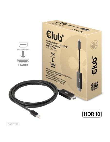 CABLE MINIDP TO HDMI 1.8M/M/M CAC-1187 CLUB3D CABLE MINIDP TO HDMI 1.8M/M/M CAC-1187 CLUB3D