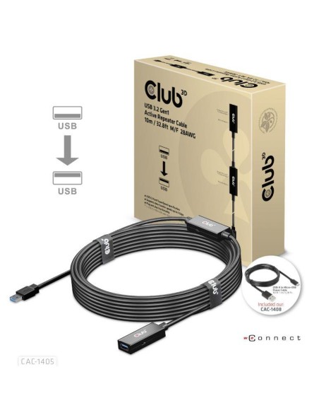 CABLE USB3.2 REPEATER 10M/M/F CAC-1405 CLUB3D CABLE USB3.2 REPEATER 10M/M/F CAC-1405 CLUB3D