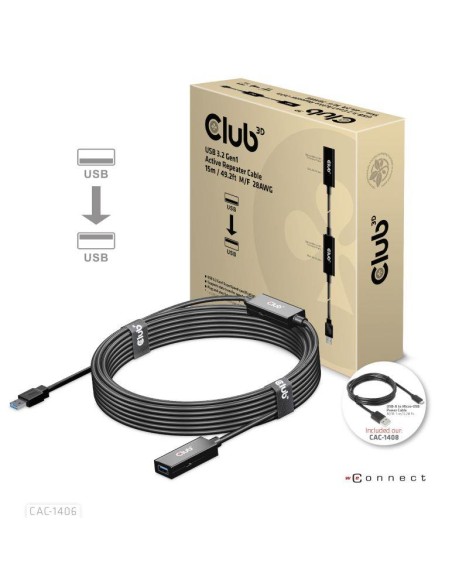 CABLE USB3.2 REPEATER 15M/M/F CAC-1406 CLUB3D CABLE USB3.2 REPEATER 15M/M/F CAC-1406 CLUB3D