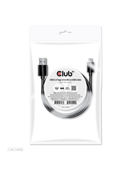 CABLE USB TO MICRO USB 1M/M/M CAC-1408 CLUB3D CABLE USB TO MICRO USB 1M/M/M CAC-1408 CLUB3D