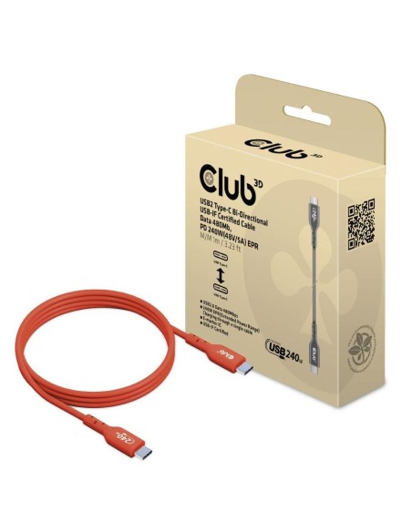 CABLE USB-C TO USB-C 1M/M/M CAC-1511 CLUB3D CABLE USB-C TO USB-C 1M/M/M CAC-1511 CLUB3D