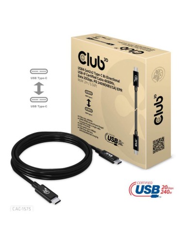 CABLE USB-C TO USB-C 2M/M/M CAC-1575 CLUB3D
