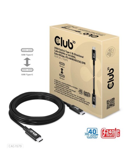 CABLE USB-C 3M/M/M CAC-1579 CLUB3D CABLE USB-C 3M/M/M CAC-1579 CLUB3D