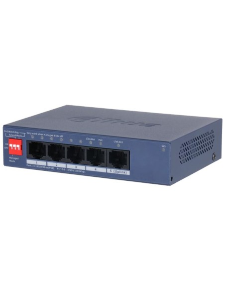 Switch|DAHUA|DH-CS4005-4ET1GT-36|Type L2|PoE ports 4|40 Watts|CS4005-4ET1GT-36 Switch|DAHUA|DH-CS4005-4ET1GT-36|Type L2|PoE ports 4|40 Watts|CS4005-4ET1GT-36
