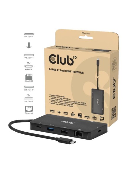 I/O HUB 9IN1 USB-C/100W CSV-2552 CLUB3D