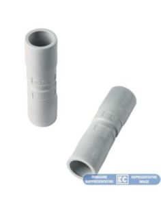 ➤ Tiesus sujungimas Elettrocanali EC74025 (D25, pilkas (RAL7035), su išplatintu galu, behalogenis) 