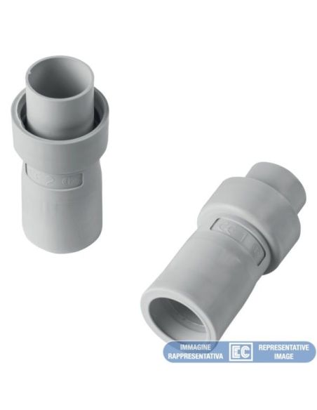 ➤ Tiesus sujungimas Elettrocanali EC74225 (D25, pilkas (RAL7035), su gofruotu vamzdžiu, behalogenis) 