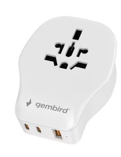 POWER ADAPTER TRAVEL 20W/WHITE TPA-1A2C20-02-W GEMBIRD