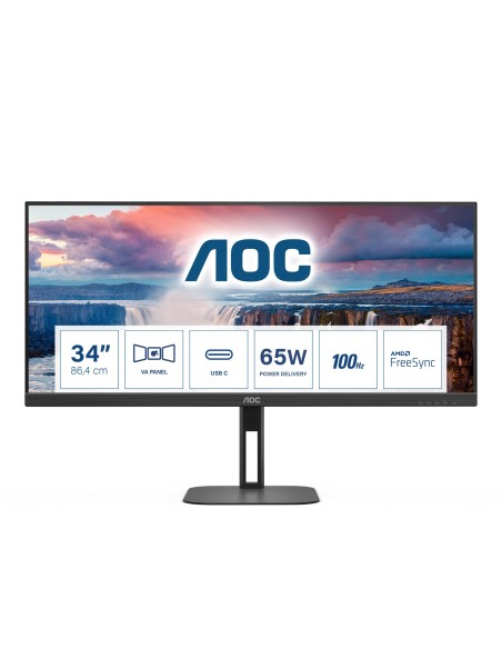 LCD Monitor|AOC|34 "|3440 x 1440 pixels|UltraWide Quad HD|Native aspect ratio 21:9|LCD|Flat|U34V5C/BK