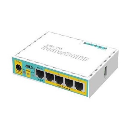 RB750UPR2 NET ROUTER 10/100M 5PORT HEX/POE LITE RB750UPR2 MIKROTIK iš UAB SINTAS