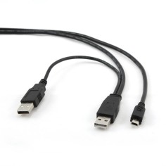 CCP-USB22-AM5P-3 CABLE USB2 DUAL AM-MINI 0.9M/BLACK CCP-USB22-AM5P-3 GEMBIRD iš UAB SINTAS