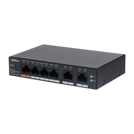 CS4006-4ET-60 Switch|DAHUA|CS4006-4ET-60|Type L2|Desktop/pedestal|PoE ports 4|CS4006-4ET-60 iš UAB SINTAS